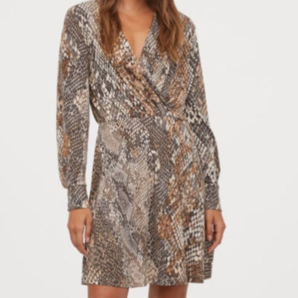 Snake print long sleeve dress NWT